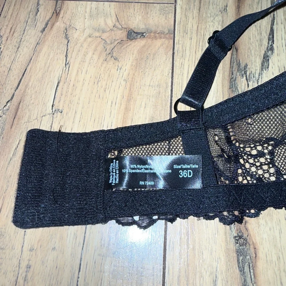 Black and cream lace bra set - Picture 5 of 8